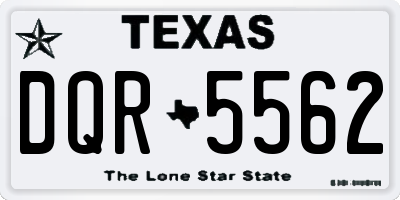 TX license plate DQR5562