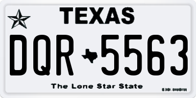 TX license plate DQR5563