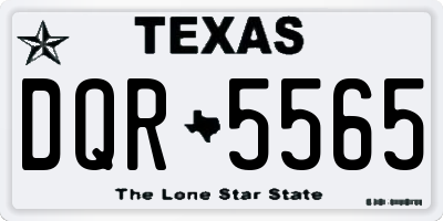TX license plate DQR5565