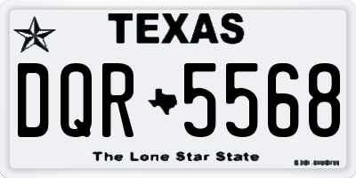 TX license plate DQR5568