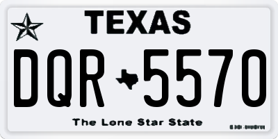 TX license plate DQR5570