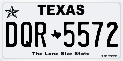 TX license plate DQR5572