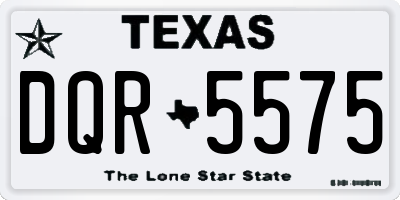 TX license plate DQR5575