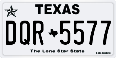 TX license plate DQR5577