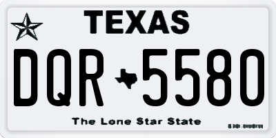 TX license plate DQR5580