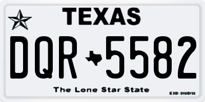TX license plate DQR5582