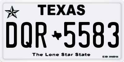 TX license plate DQR5583