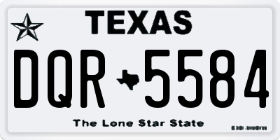 TX license plate DQR5584