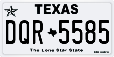 TX license plate DQR5585