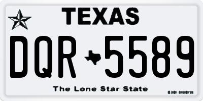 TX license plate DQR5589
