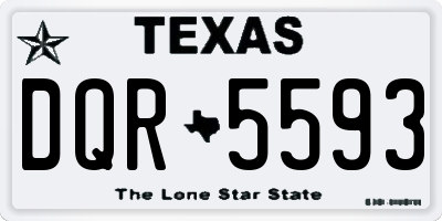 TX license plate DQR5593