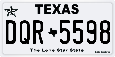 TX license plate DQR5598