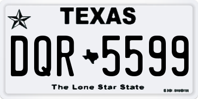 TX license plate DQR5599