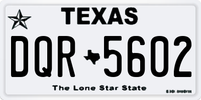 TX license plate DQR5602