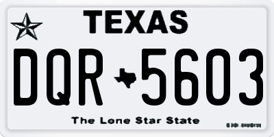 TX license plate DQR5603