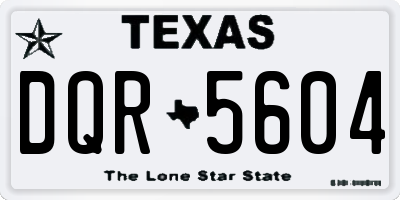 TX license plate DQR5604