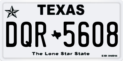 TX license plate DQR5608