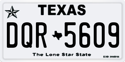 TX license plate DQR5609