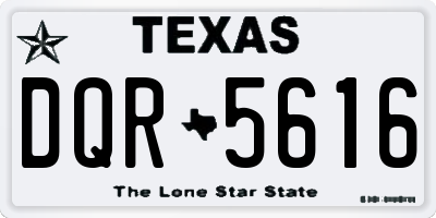 TX license plate DQR5616