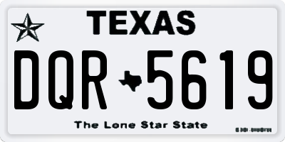 TX license plate DQR5619