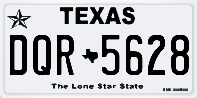TX license plate DQR5628