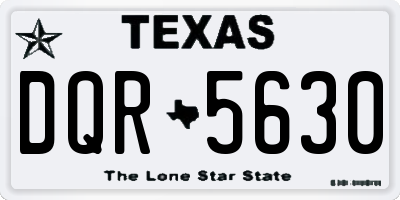 TX license plate DQR5630