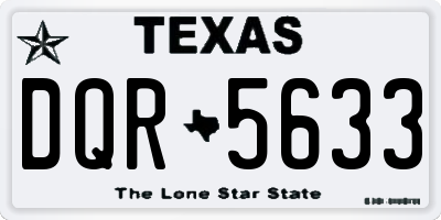 TX license plate DQR5633