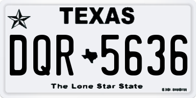 TX license plate DQR5636