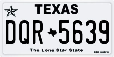 TX license plate DQR5639
