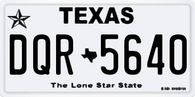 TX license plate DQR5640
