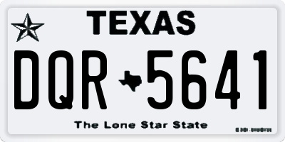 TX license plate DQR5641
