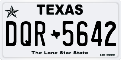 TX license plate DQR5642
