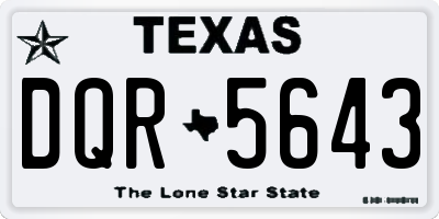 TX license plate DQR5643