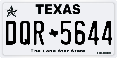 TX license plate DQR5644