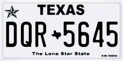 TX license plate DQR5645