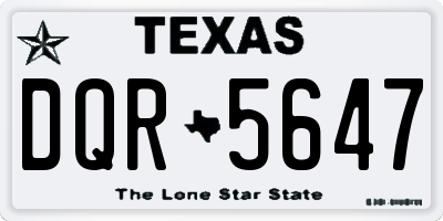 TX license plate DQR5647
