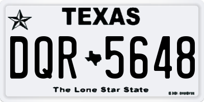 TX license plate DQR5648