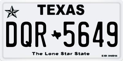 TX license plate DQR5649
