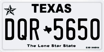 TX license plate DQR5650
