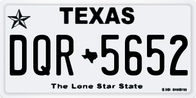 TX license plate DQR5652