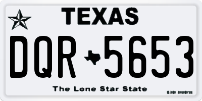 TX license plate DQR5653