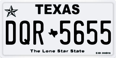 TX license plate DQR5655