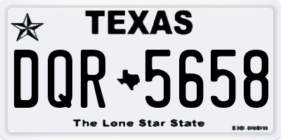 TX license plate DQR5658