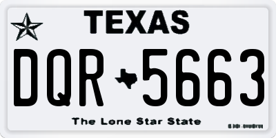 TX license plate DQR5663