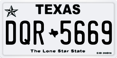 TX license plate DQR5669