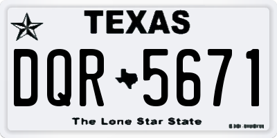 TX license plate DQR5671