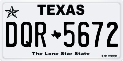 TX license plate DQR5672