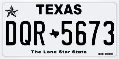 TX license plate DQR5673