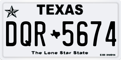 TX license plate DQR5674