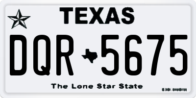 TX license plate DQR5675